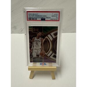 2023 Panini Select Victor Wembanyama RC Green White Purple Prizm PSA 10 Gem Mint